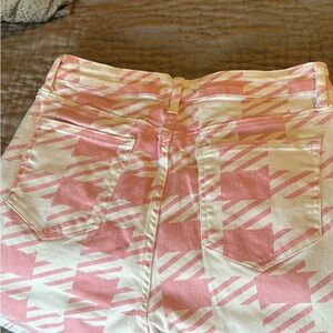 Pink and Cream Patterned Jeans